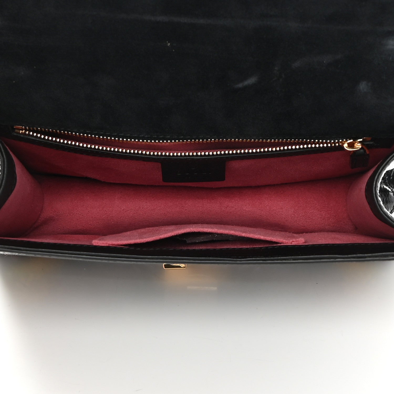 Gucci Calfskin Embroidered Small Sylvie Shoulder Bag Black 5 of 15
