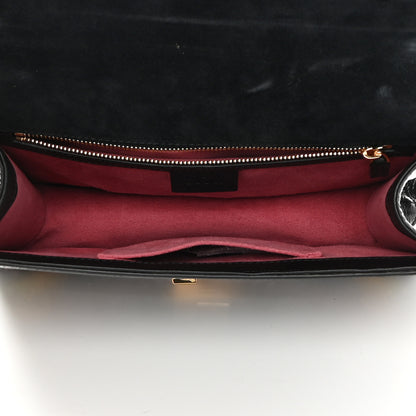 Gucci Calfskin Embroidered Small Sylvie Shoulder Bag Black 5 of 15