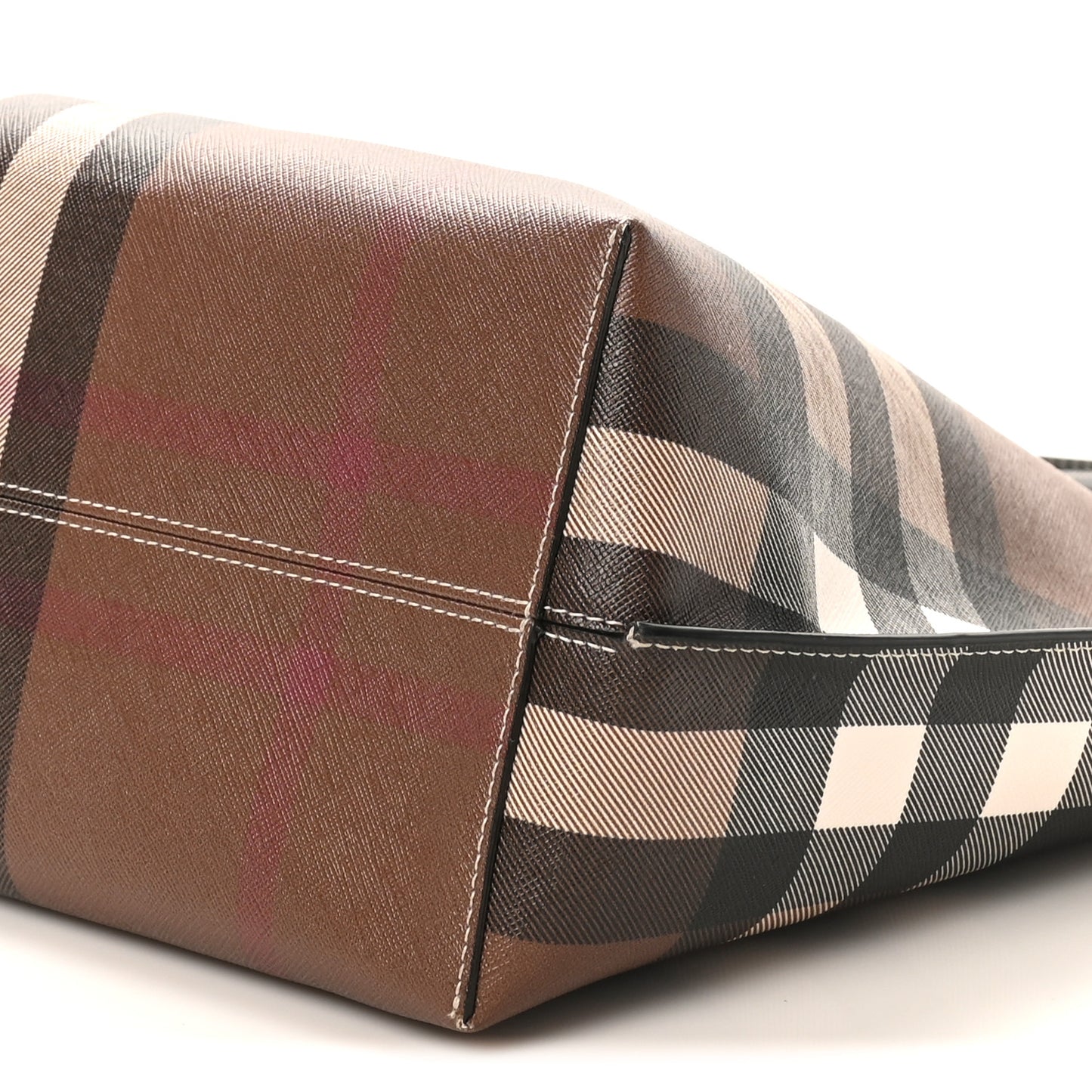 E-Canvas Check Medium Soft TB Tote Dark Birch Brown