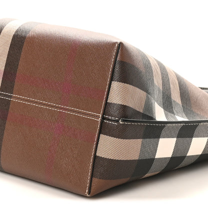 Burberry E-Canvas Check Medium Soft TB Tote Dark Birch Brown 9 of 9