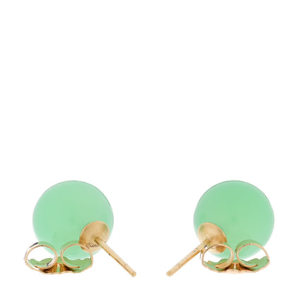 Irene Neuwirth 18K Yellow Gold Chrysoprase Large Gumball Stud Earrings 3 of 5