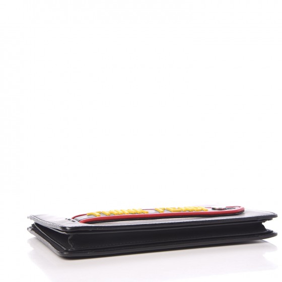 Fendi Calfskin Think Vocabulary Pouch Black 4 of 6