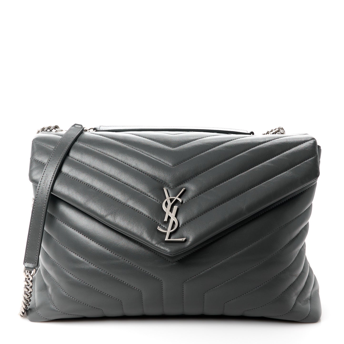 Calfskin Y Quilted Monogram Large Loulou Chain Satchel Earth