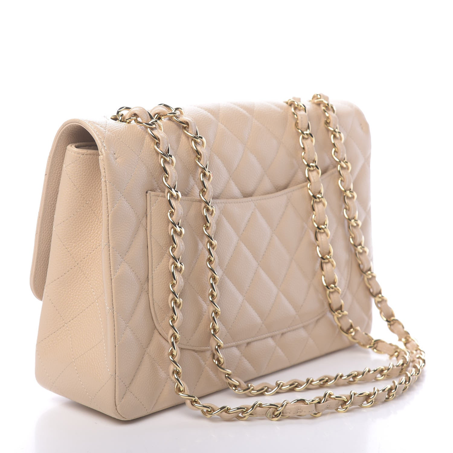 Chanel Caviar Quilted Jumbo Single Flap Beige Clair 3 of 11