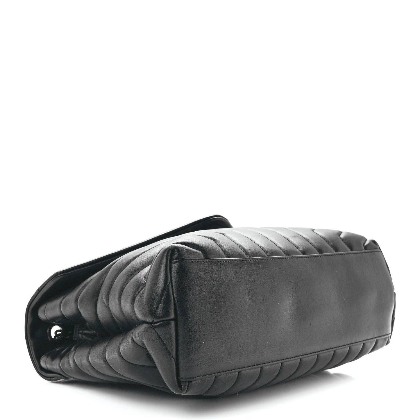 Calfskin Y Quilted Monogram Monochrome Medium Loulou Chain Satchel Black