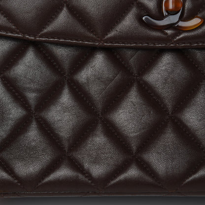 Chanel Lambskin Tortoise Square Chain Flap Brown 18 of 21