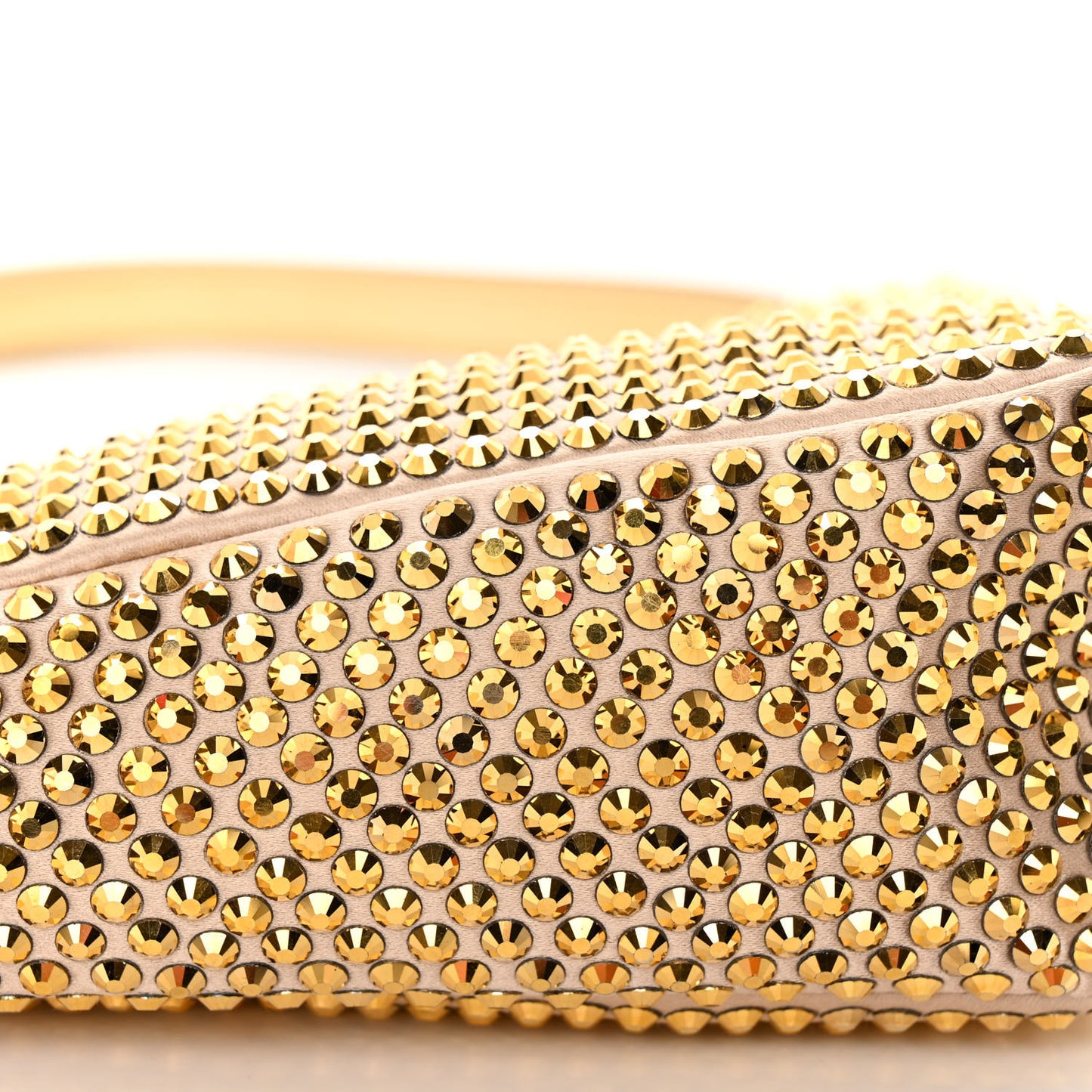 Satin Crystal Triangle Crossbody Pouch Platino