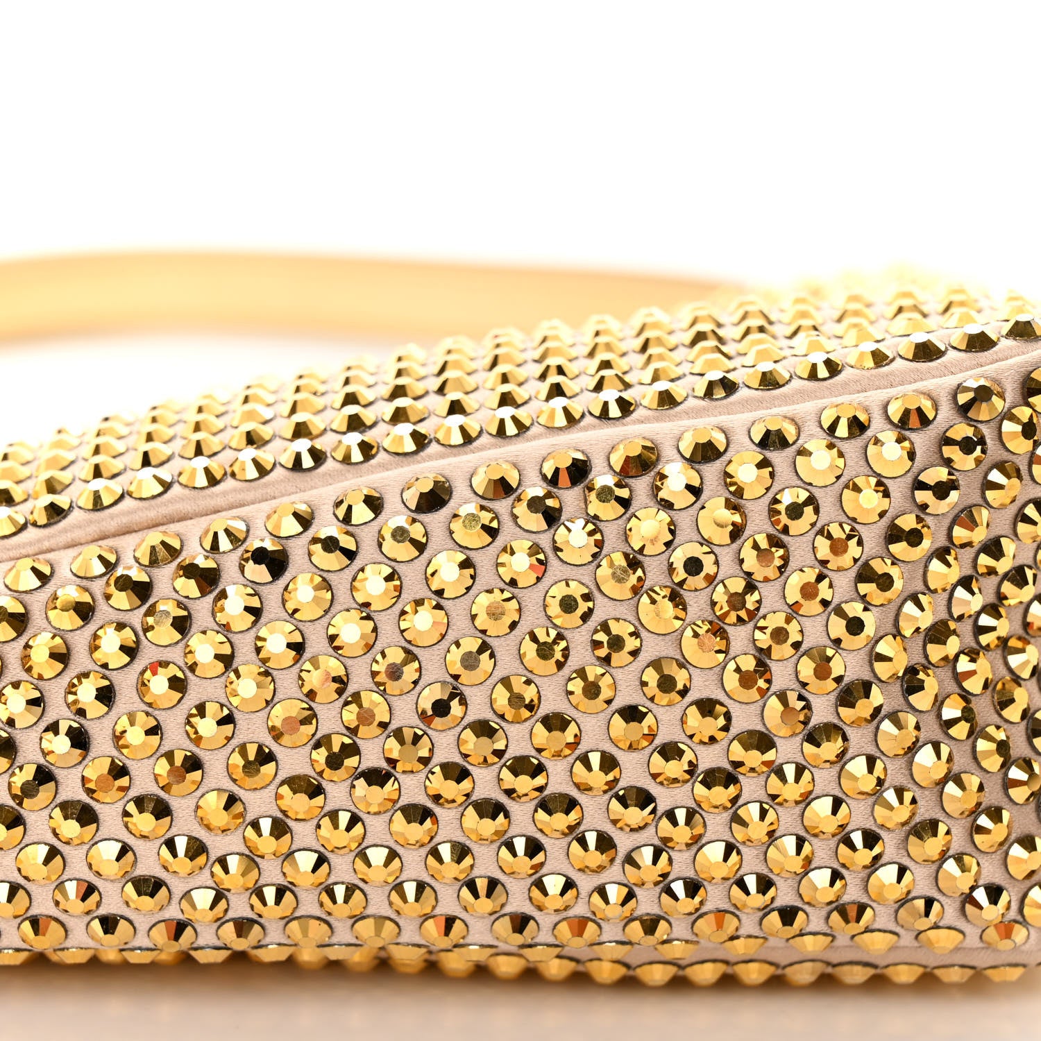 Prada Satin Crystal Triangle Crossbody Pouch Platino 9 of 10