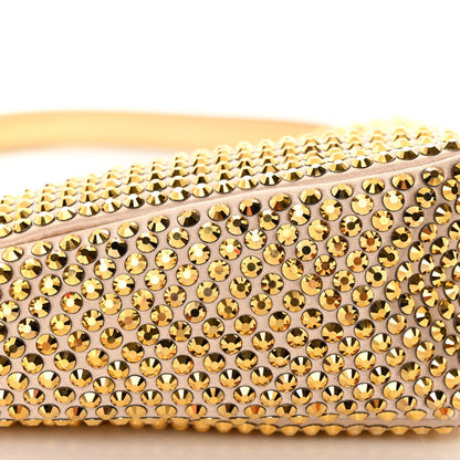 Prada Satin Crystal Triangle Crossbody Pouch Platino 9 of 10