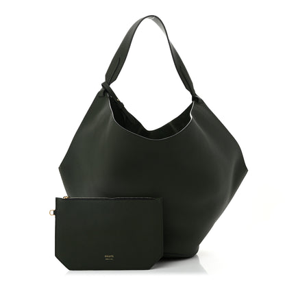 Khaite Pebbled Sport Calfskin Medium Lotus Tote Bottle Green 3 of 10