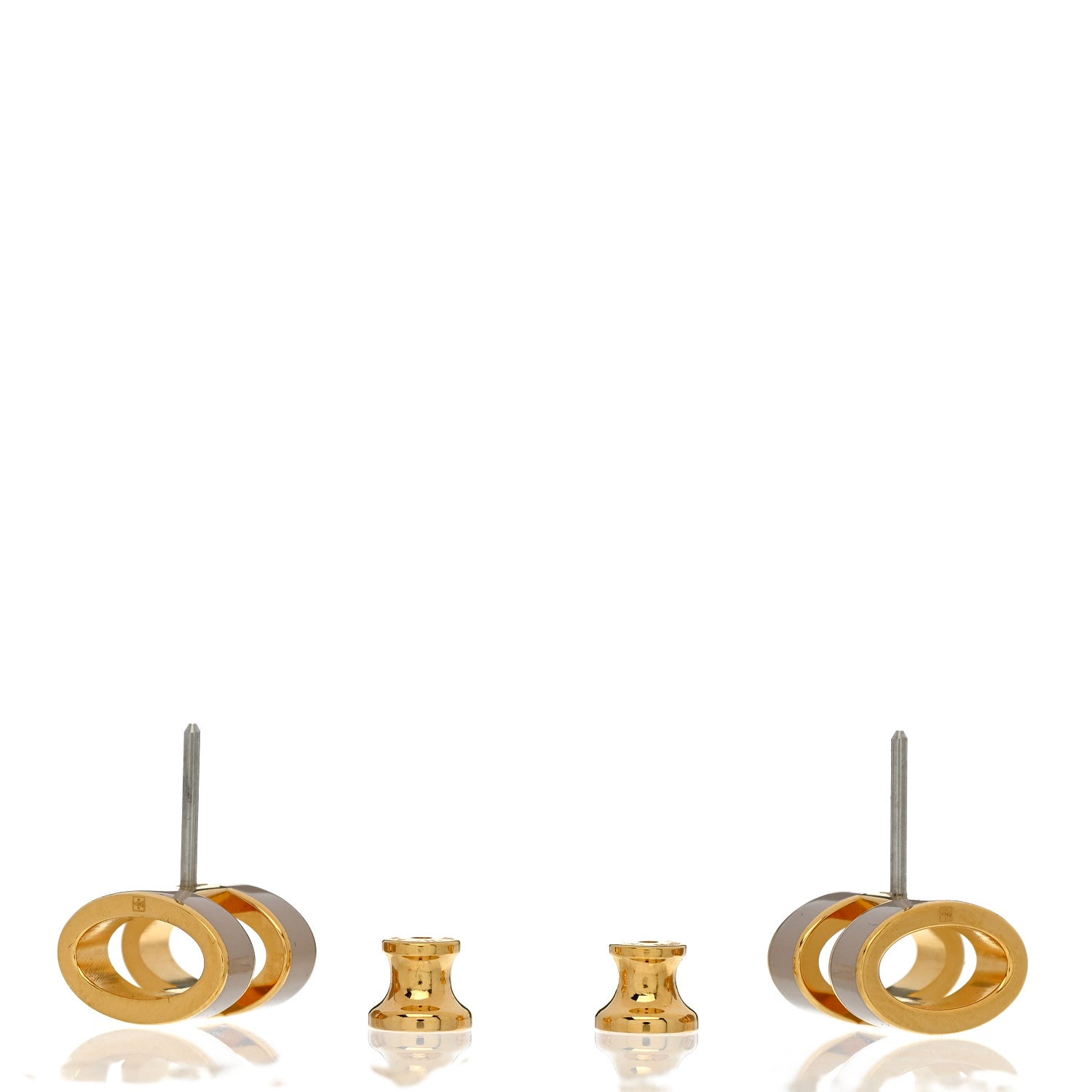 Hermes Gold Lacquered Mini Pop H Earrings Marron Glace 3 of 5