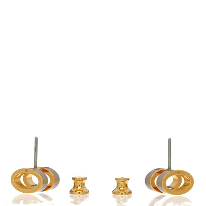 Hermes Gold Lacquered Mini Pop H Earrings Marron Glace 3 of 5