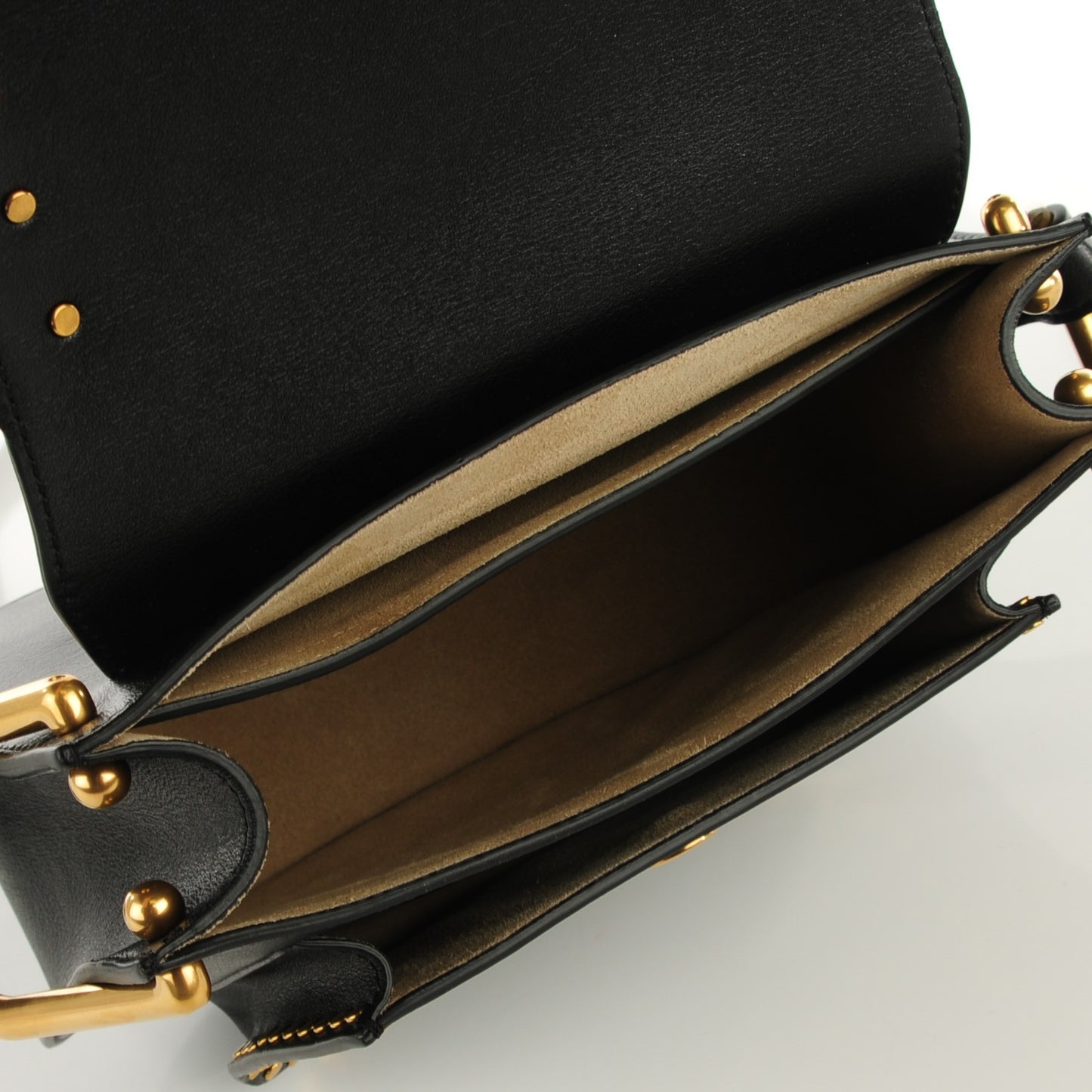 Calfskin Studded Small Hudson Shoulder Bag Black