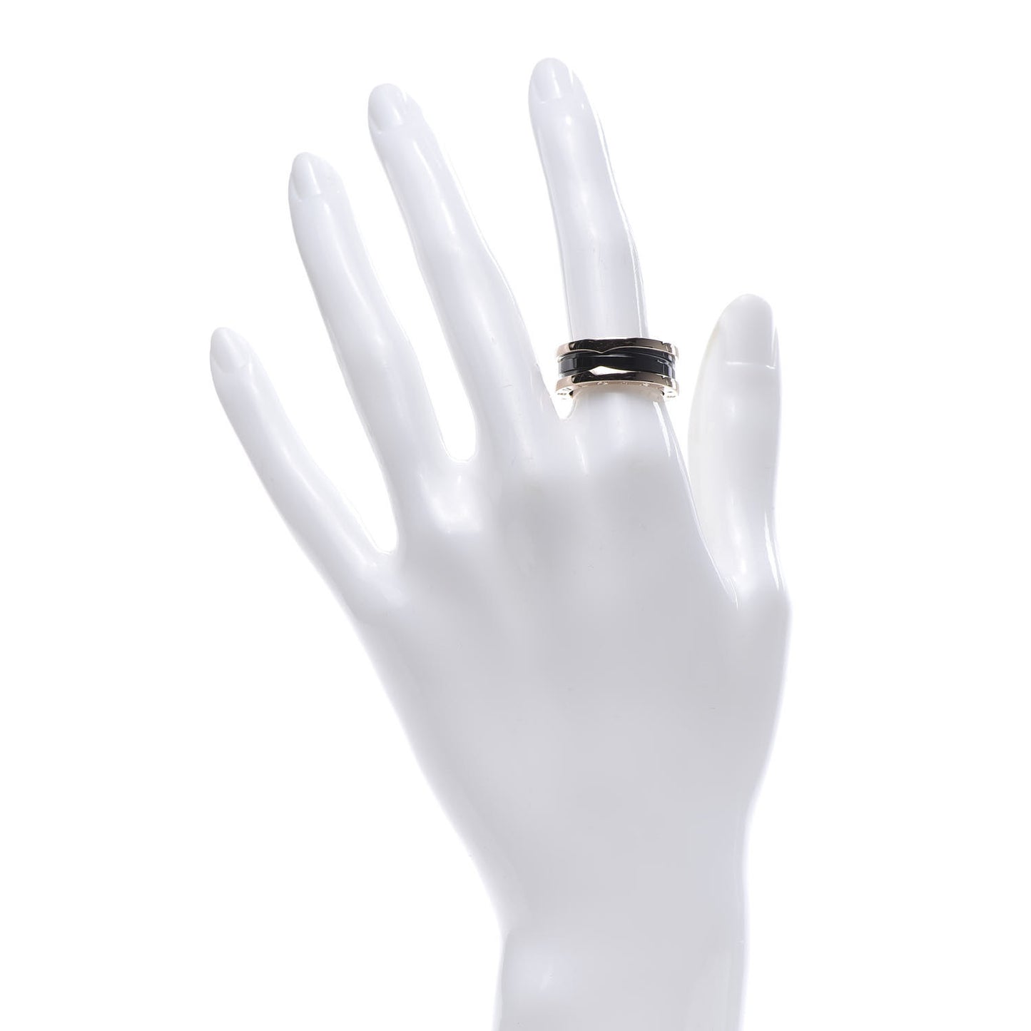 18K Rose Gold Black Ceramic B.Zero1 Two-Band Ring 53 6.25