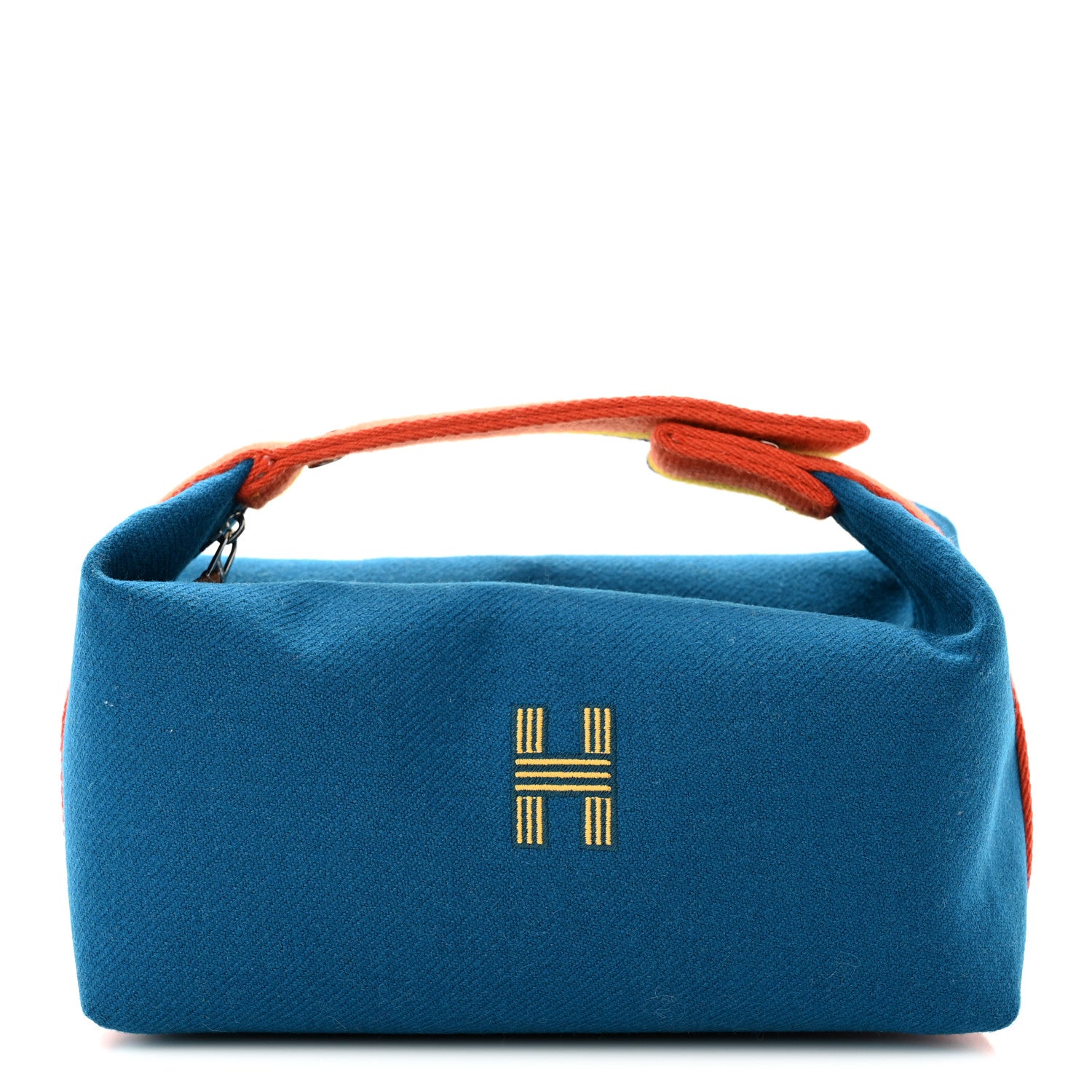 Hermes Wool Rocabar Small Bride-A-Brac Pouch Bleu Paon 1 of 11
