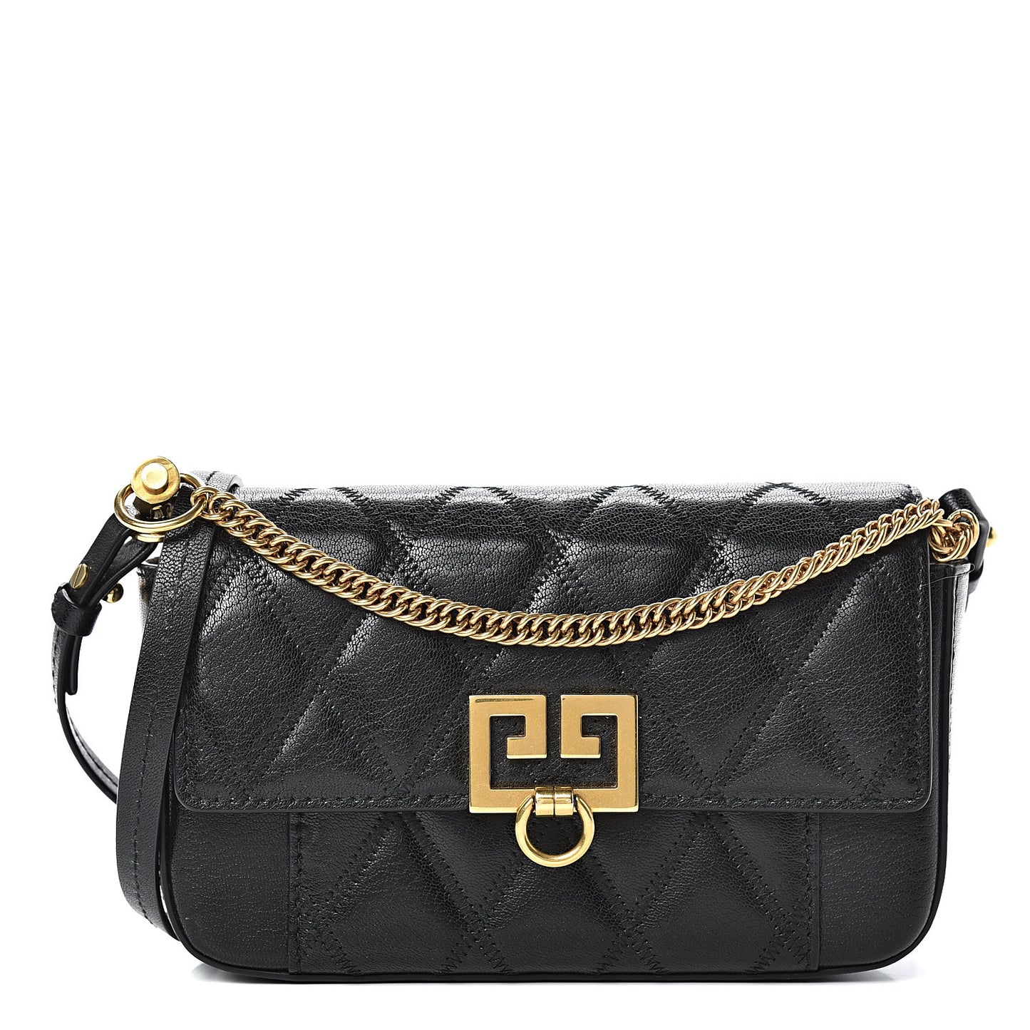 Goatskin Quilted GV3 Mini Pocket Convertible Bag Black