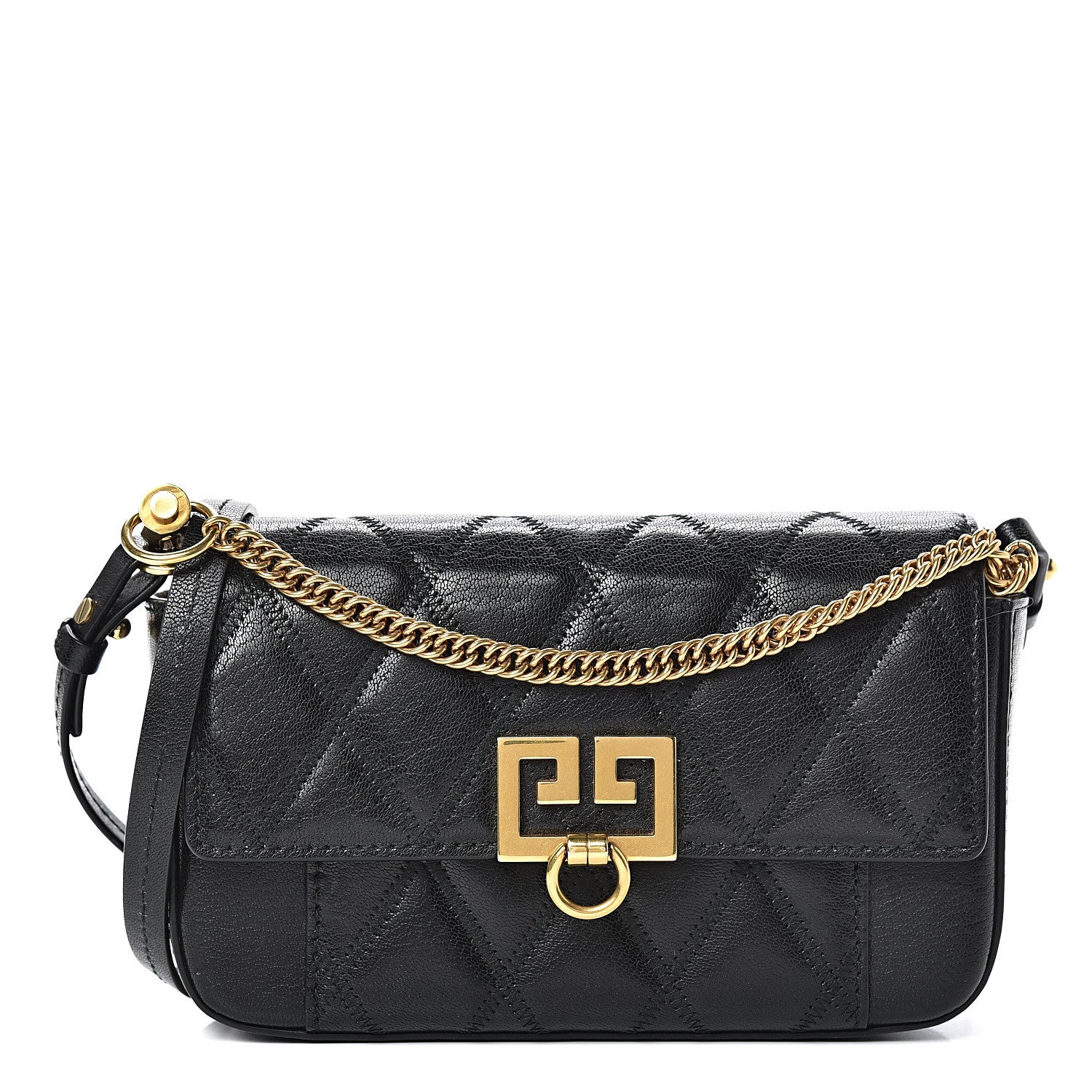 Givenchy Goatskin Quilted GV3 Mini Pocket Convertible Bag Black 1 of 13