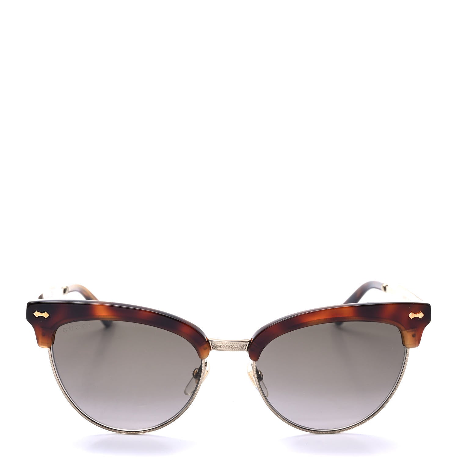 Gucci Acetate Damascato Cat Eye Sunglasses GG0055S Tortoise Gold 2 of 8