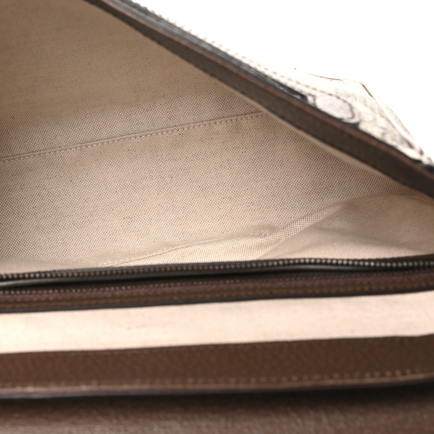 Tender GG Supreme Monogram Textured Dollar Calfskin Ophidia Messenger Bag Beige Ebony Dark Brown