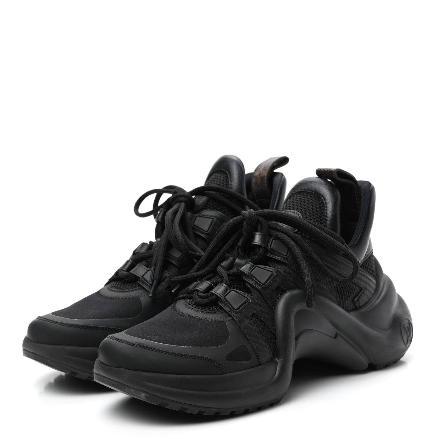 Calfskin Technical Nylon LV Archlight Sneakers 37 Black
