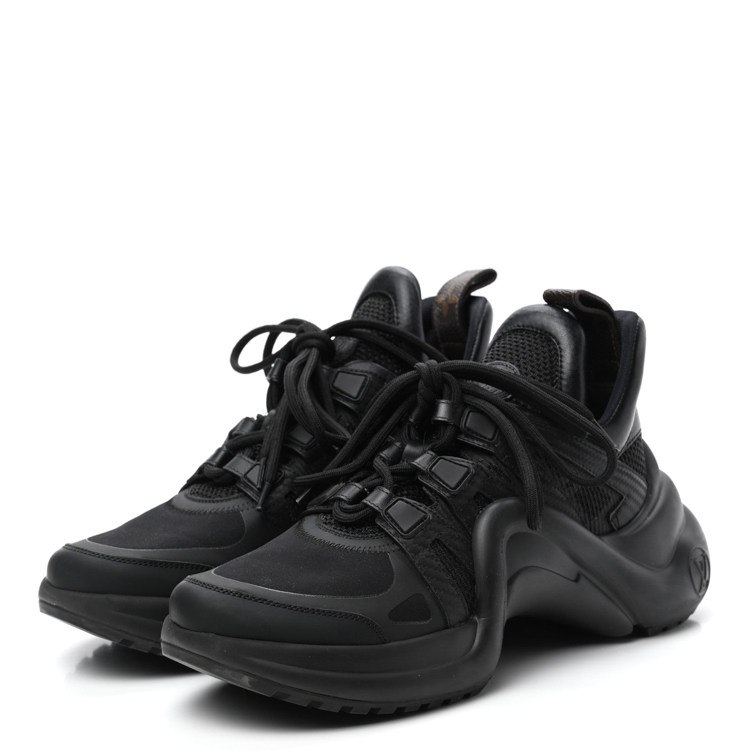 Louis Vuitton Calfskin Technical Nylon LV Archlight Sneakers 37 Black 3 of 10