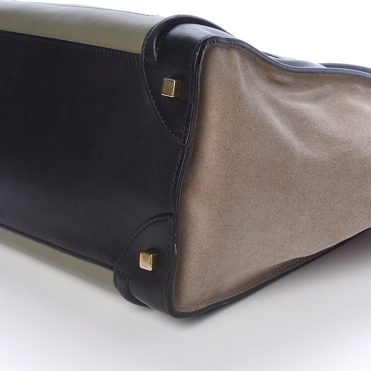 Celine Satin Calfskin Suede Mini Tri-Color Luggage Almond 11 of 13