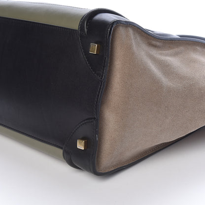 Celine Satin Calfskin Suede Mini Tri-Color Luggage Almond 11 of 13