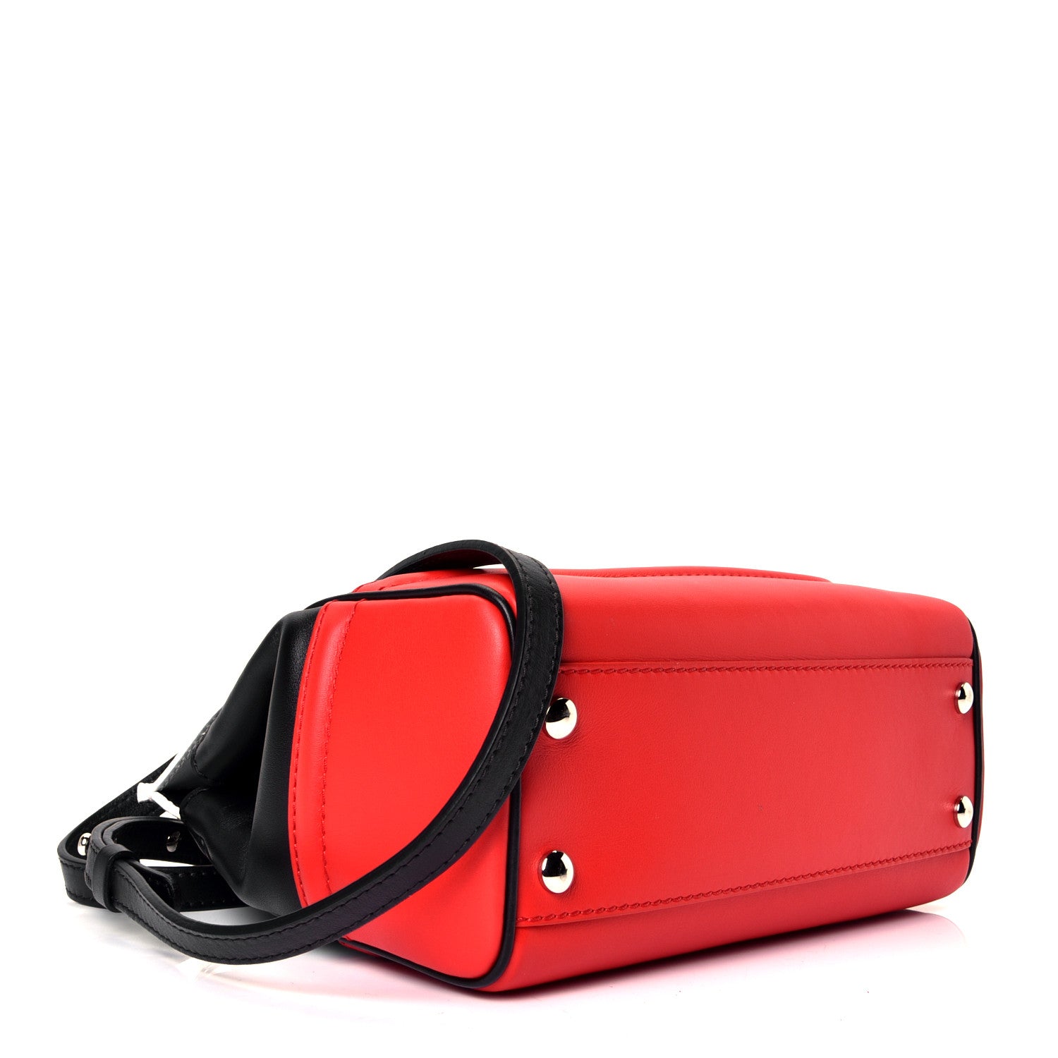 Versace Calfskin Medium Palazzo Empire Bag Black Red White 3 of 5