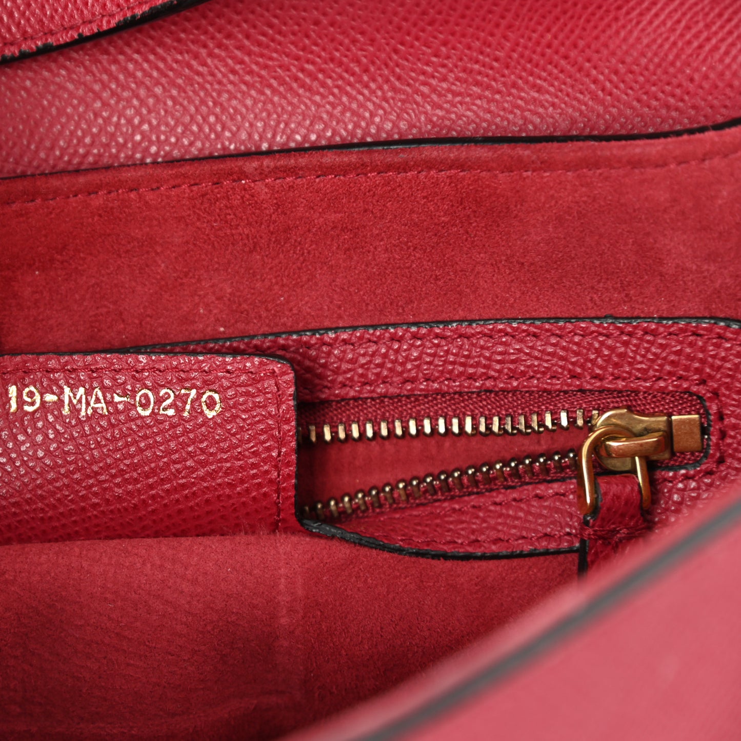 Grained Calfskin Saddle Bag Burgundy