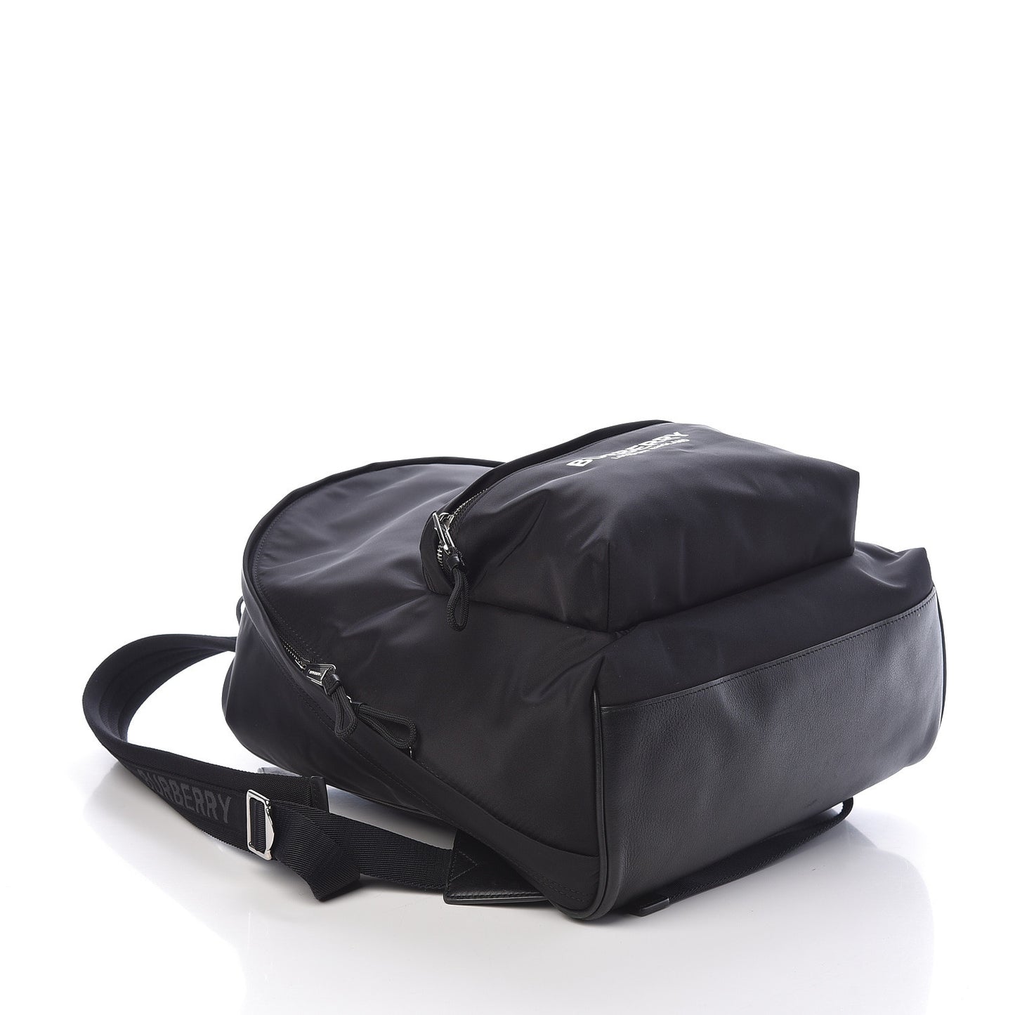 Nylon Logo Print Backpack Black