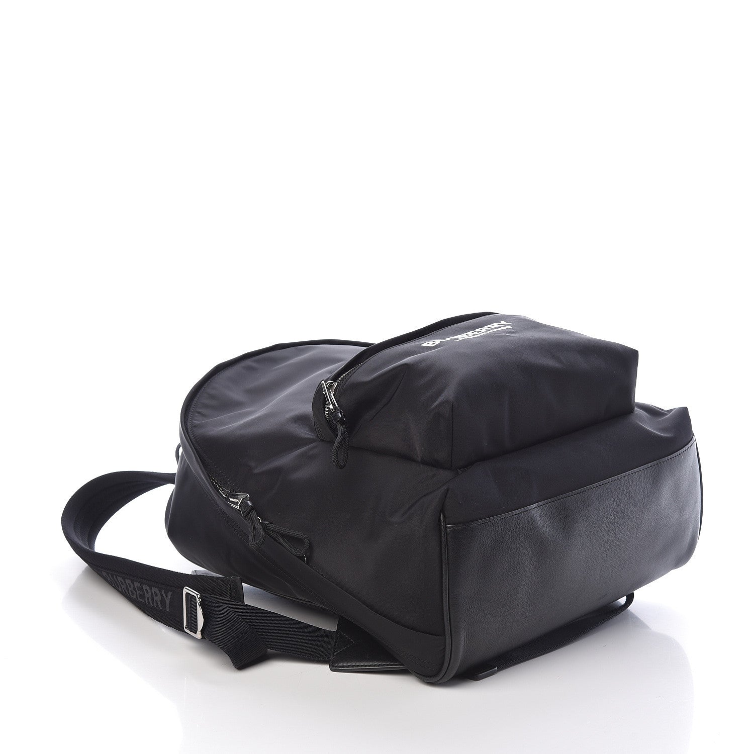 Burberry Nylon Logo Print Backpack Black 4 of 9