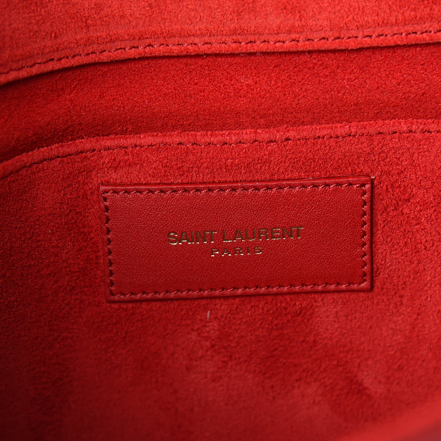 Saint Laurent Calfskin Classic Y Ligne Clutch Red 6 of 7