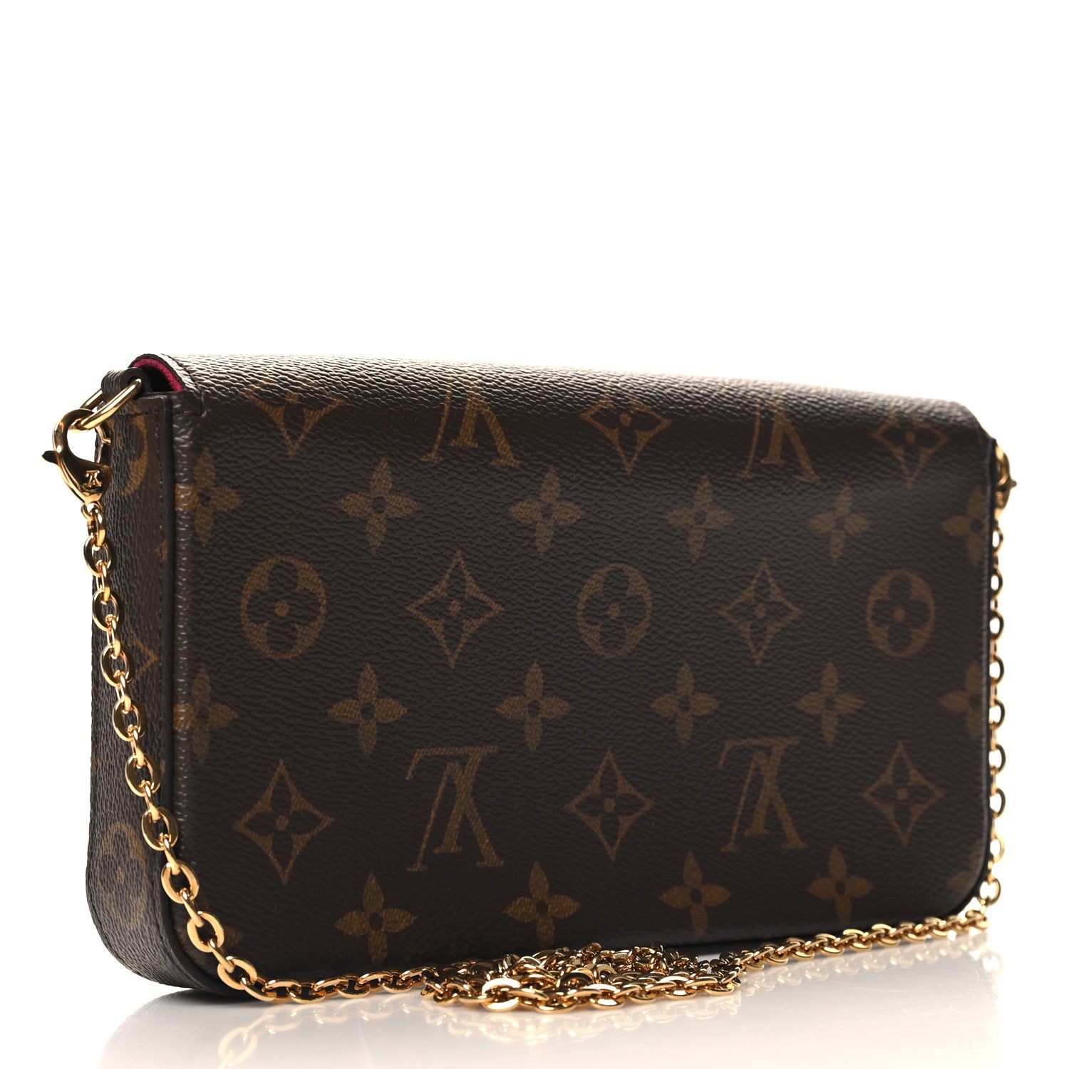 Louis Vuitton Monogram Pochette Felicie Chain Wallet Fuchsia 4 of 10