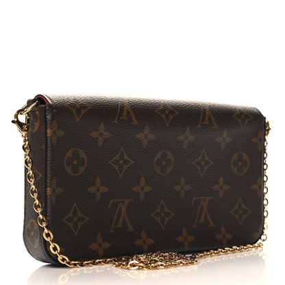 Louis Vuitton Monogram Pochette Felicie Chain Wallet Fuchsia 4 of 10