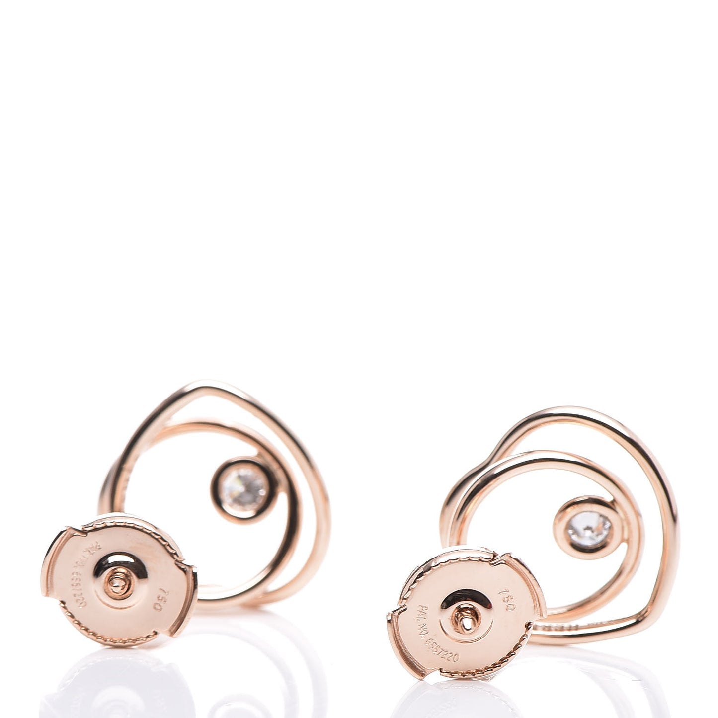 18K Rose Gold Diamond TPM Vertige Coeur Earrings
