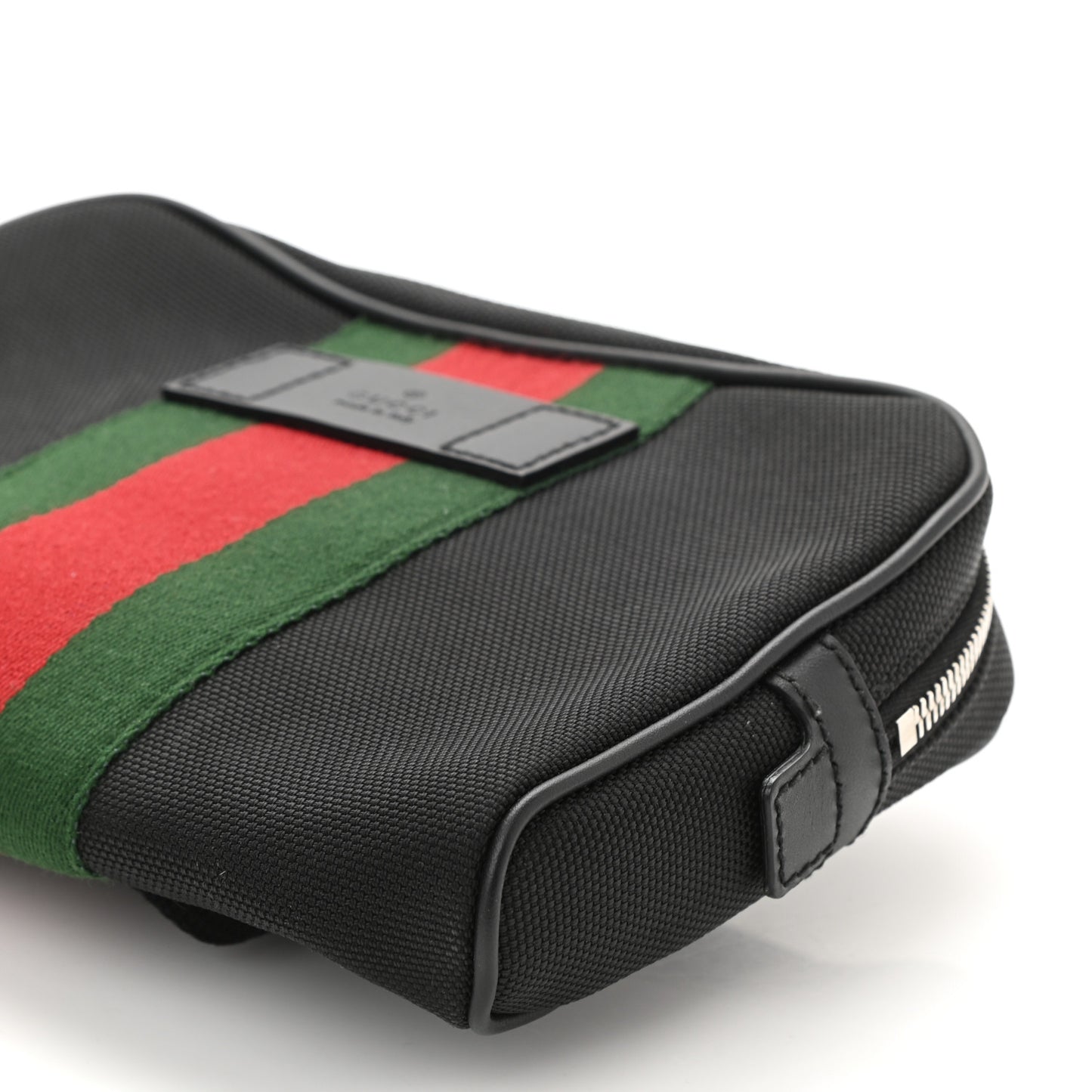 Canvas Web Slim Belt Bag Black