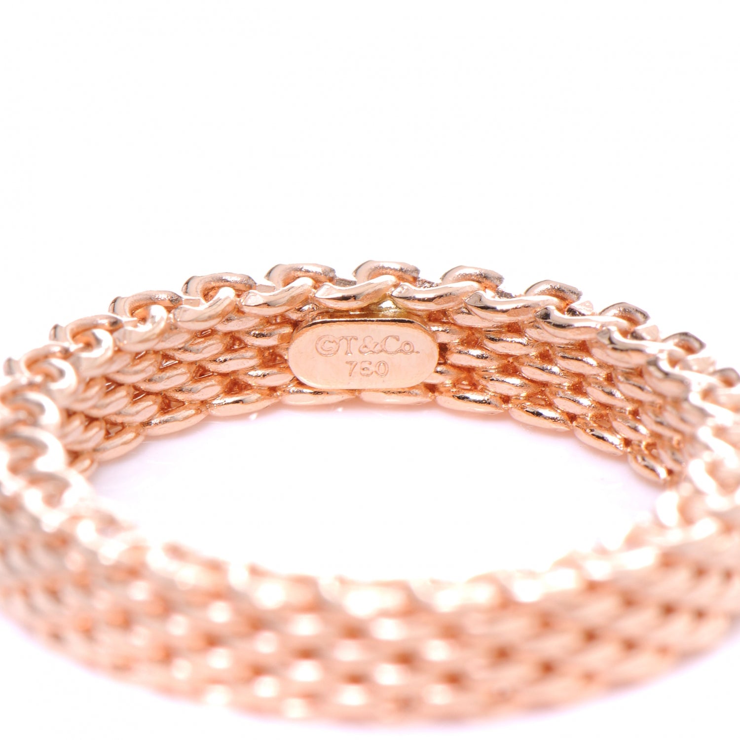 Tiffany 18k Rose Gold Narrow Mesh Somerset Ring 6 3 of 5
