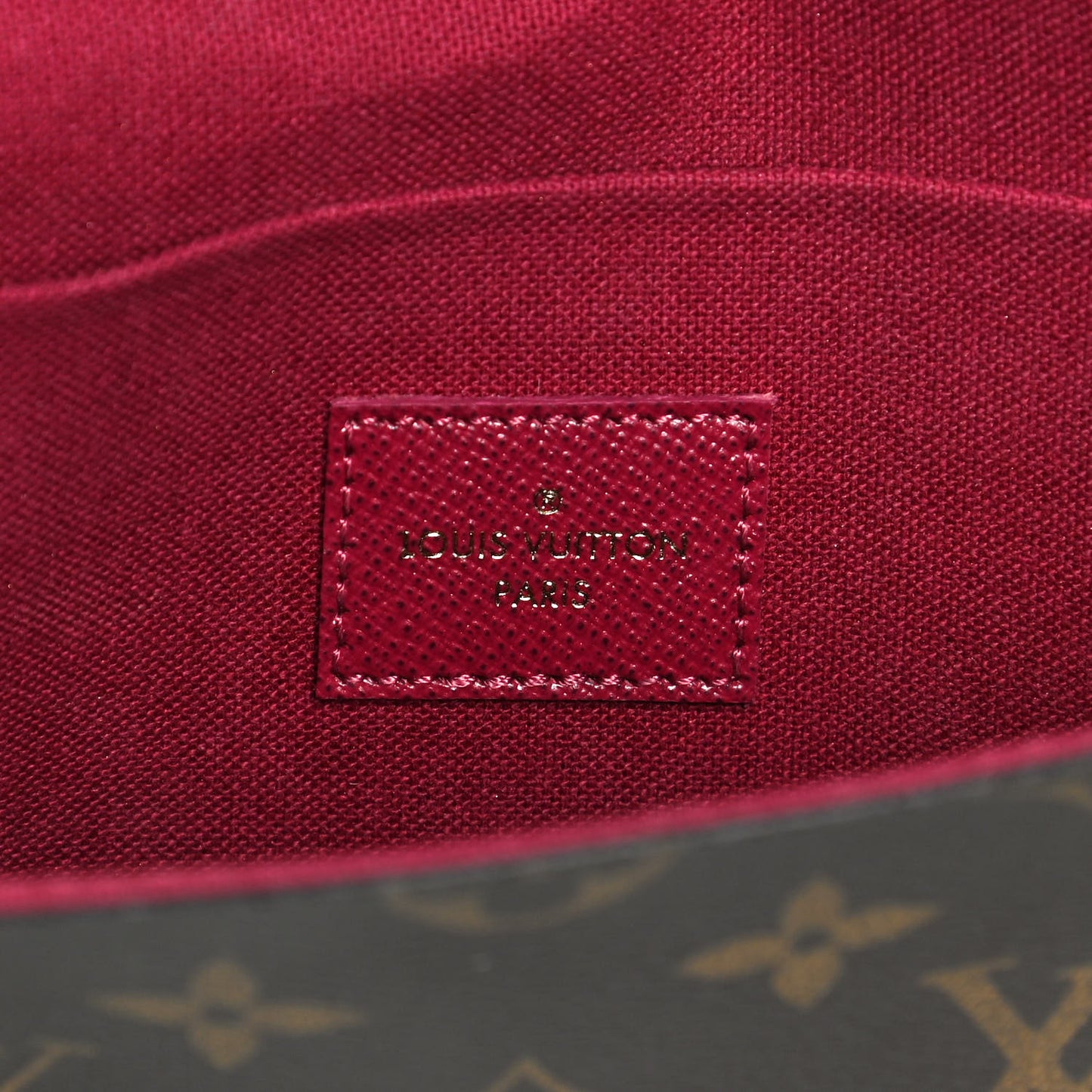 Monogram Pochette Felicie Chain Wallet Fuchsia