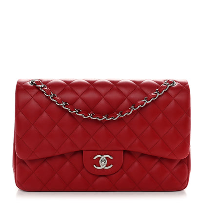 Chanel Lambskin Quilted Jumbo Double Flap Red 1 of 11