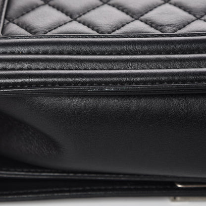 Chanel Metallic Calfskin Quilted Medium Boy Flap Black 15 of 15