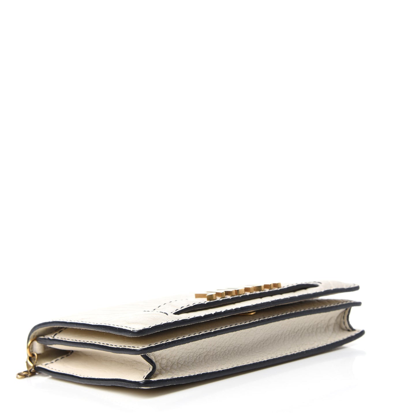 Canyon Grained Lambskin Mini J'Adior Chain Flap Bag White