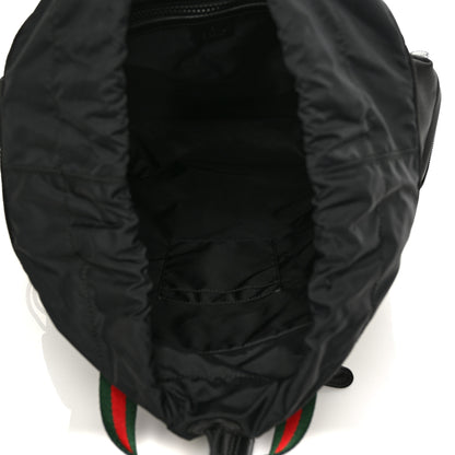 Gucci Techno Canvas Web L'Aveugle Par Amour Embroidered Drawstring Backpack Black 5 of 11