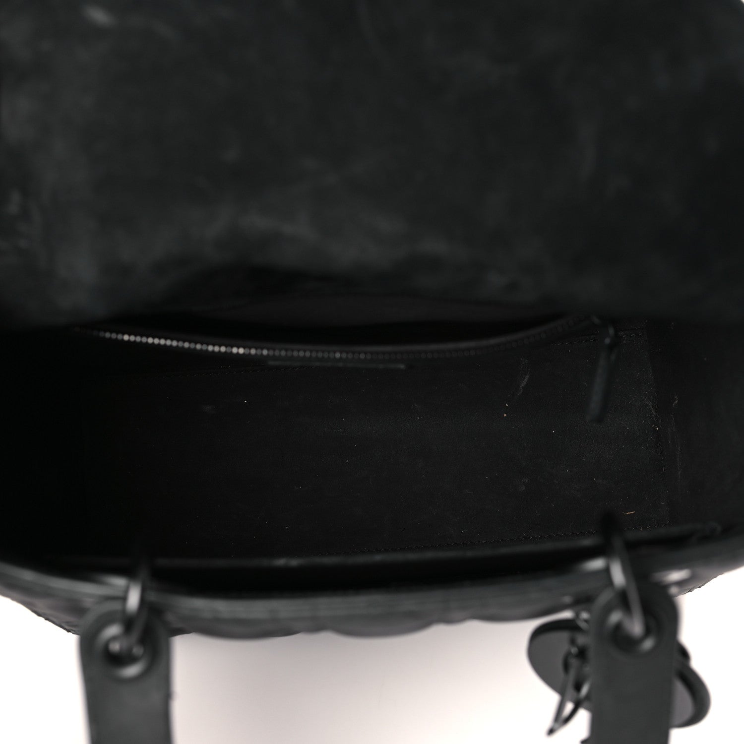 Christian Dior Ultra Matte Calfskin Cannage Medium Lady Dior Black 5 of 9