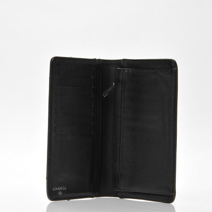 Chanel Calfskin Chevron CC All Day Long Yen Wallet Black 5 of 8