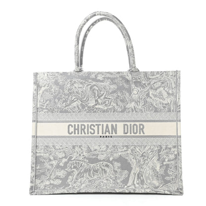 Christian Dior Canvas Embroidered Large Dioriviera Toile De Jouy Book Tote Gray 1 of 9