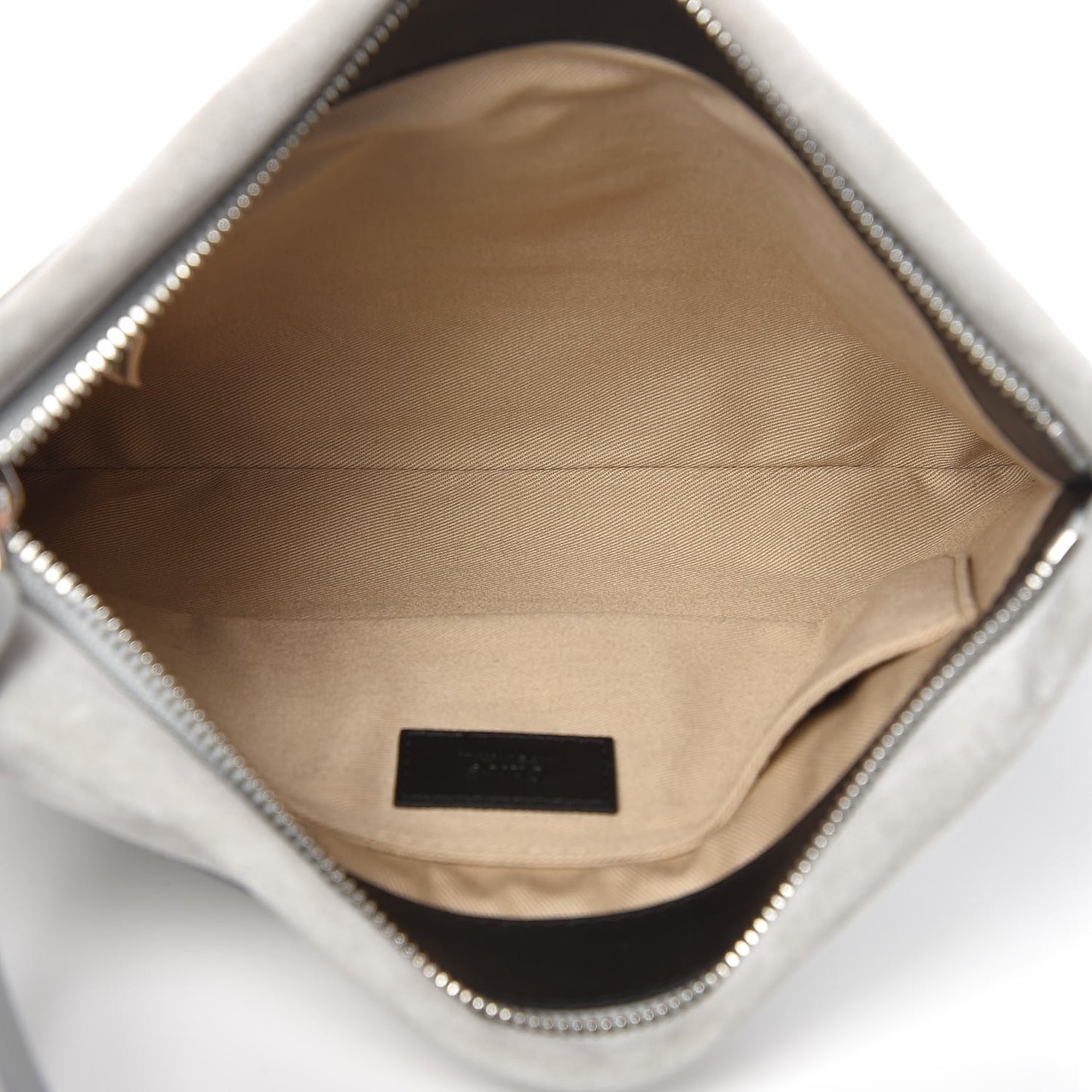 Smooth Calfskin Suede Medium Roy Bag Airy Grey