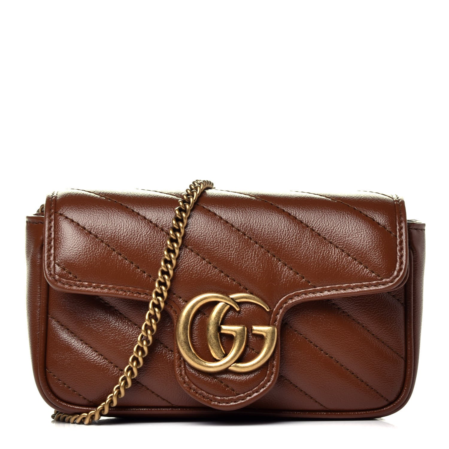 Gucci Azalea Calfskin Matelasse Diagonal Super Mini GG Marmont Shoulder Bag Cuir 1 of 9