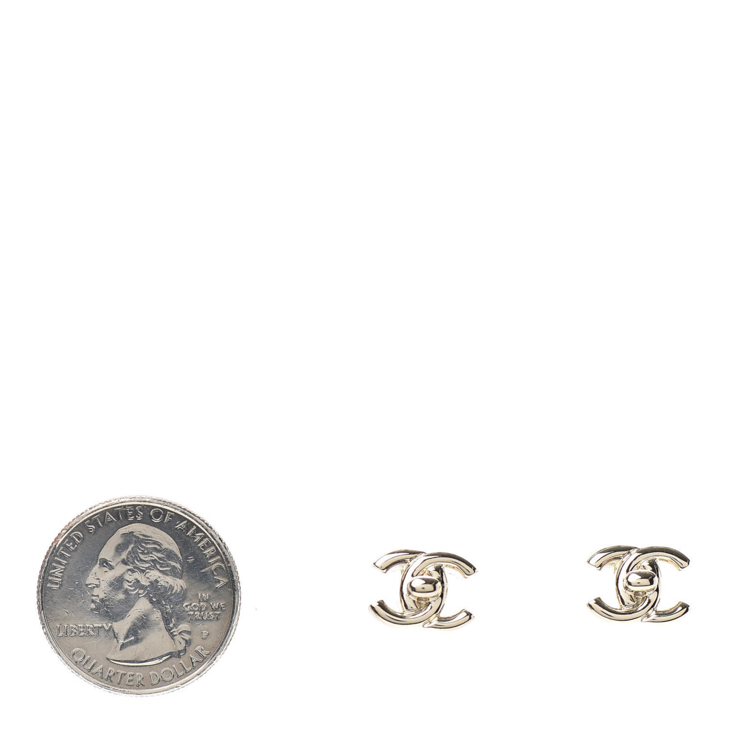 Metal CC Turnlock Earrings Gold