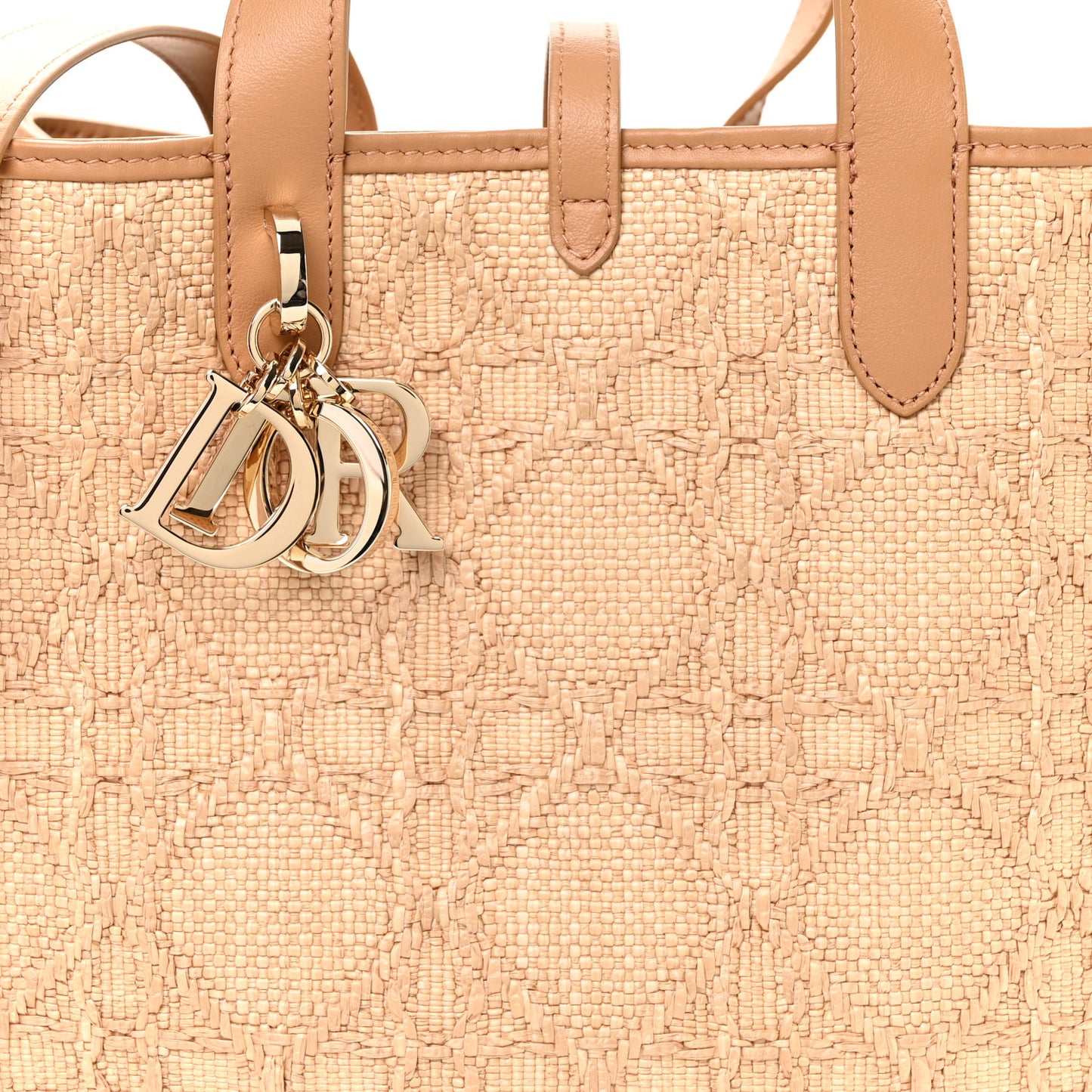 Raffia Macrocannage Medium Toujours Vertical Tote Natural
