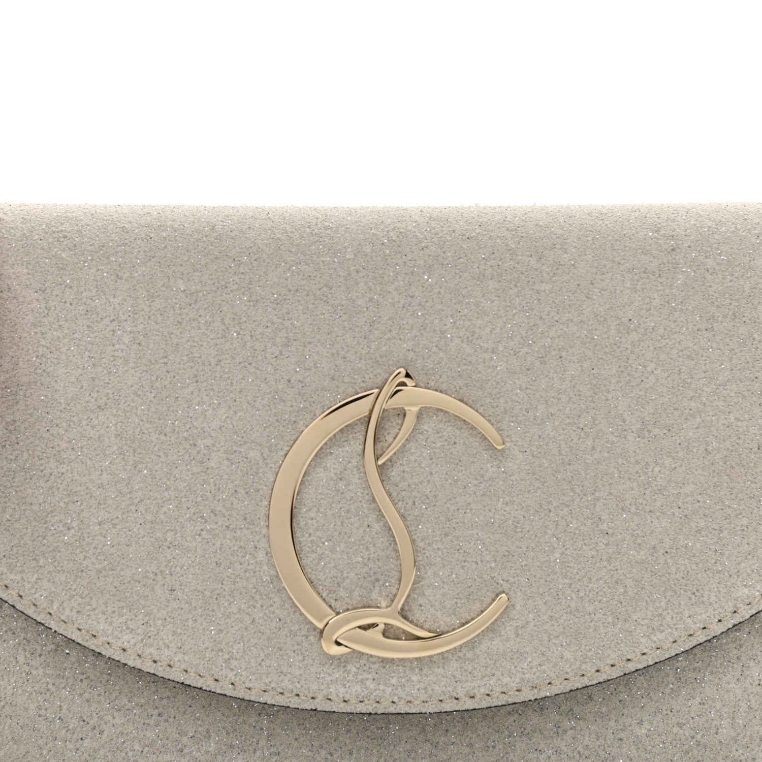 Christian Louboutin Glitter Calfskin Loubi54 Crossbody Clutch Silver 7 of 9